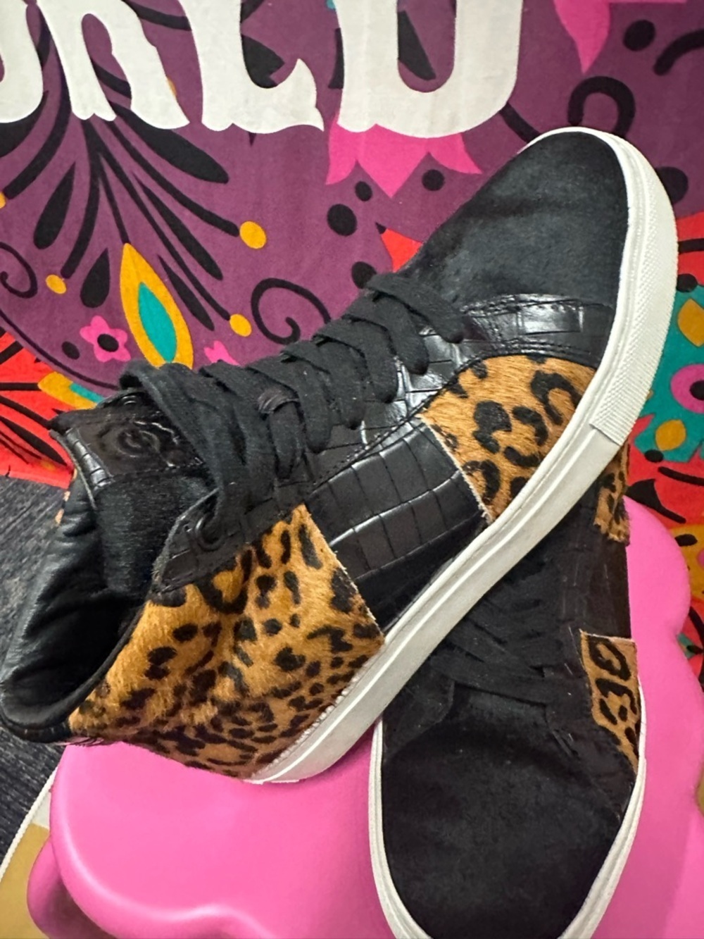 GREATS Brooklyn Leopard Mid Hair calf shoes sz 7.5 - Picture 5 of 9
